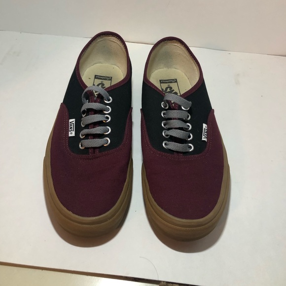 Vans Shoes - Custom designed maroon and black vans